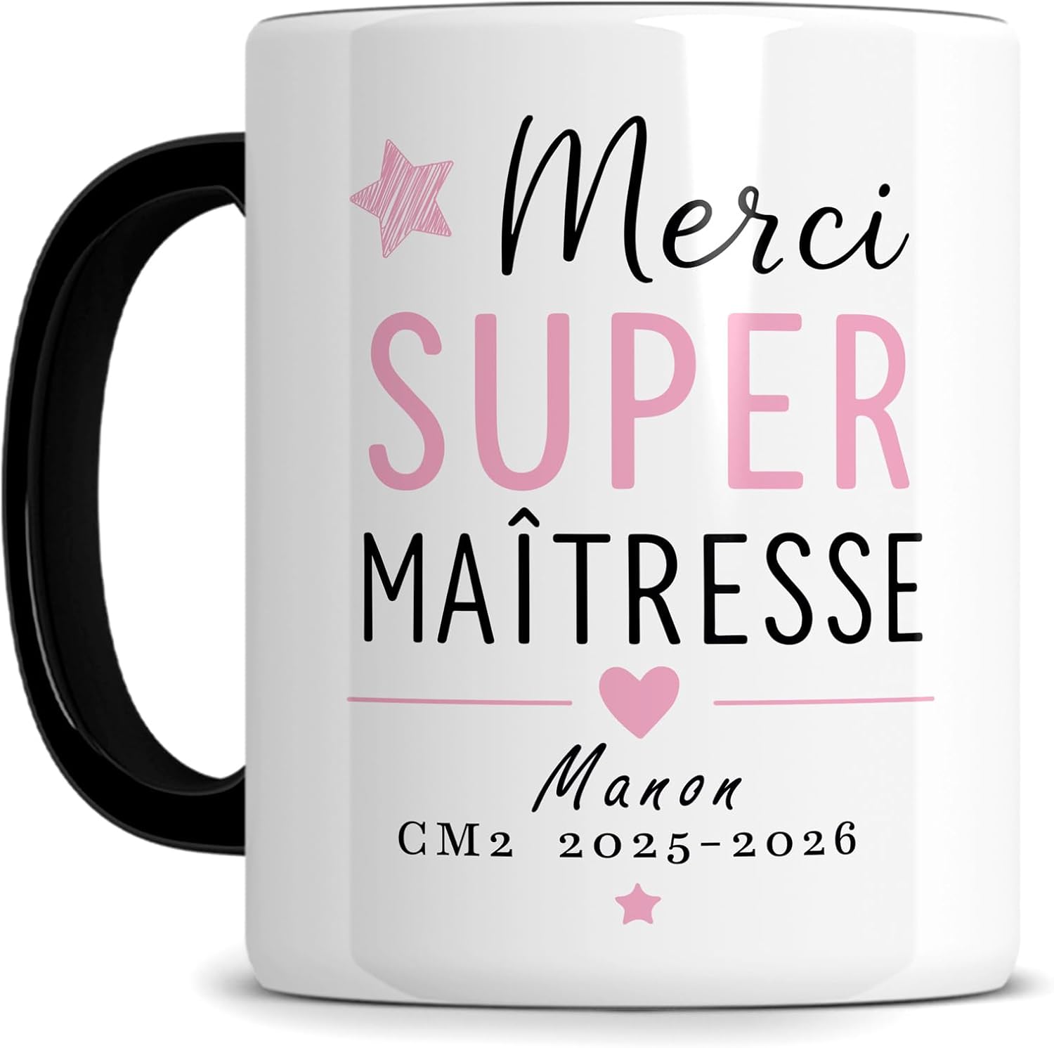 Mug « Maîtresse » avec prénom (L'épicerie Chérie)