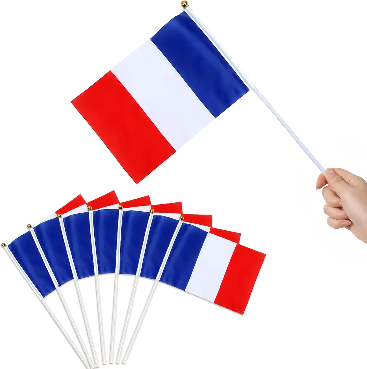 40 mini drapeaux France à main