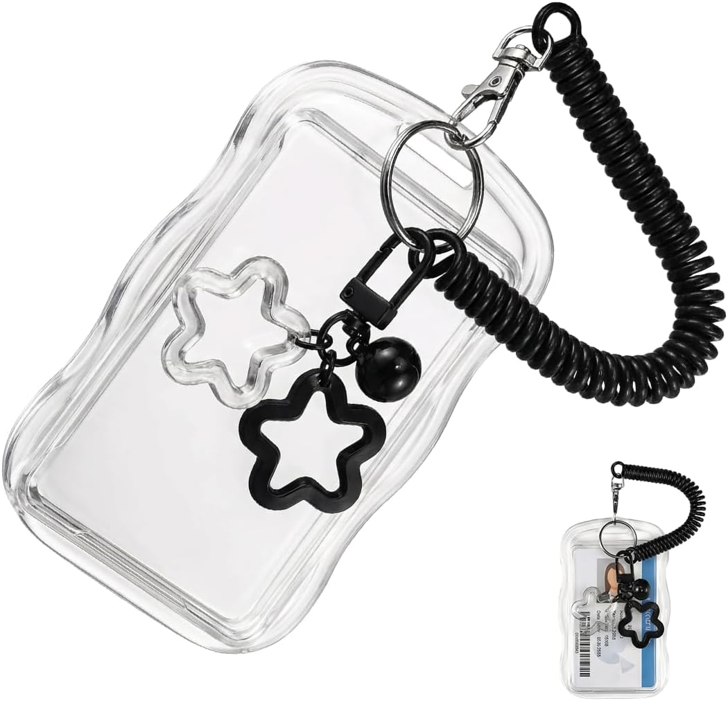 Porte-carte transparent avec breloque
