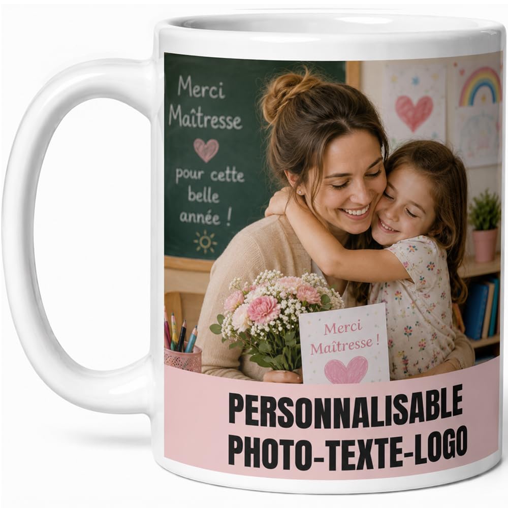 Mug personnalisé 2 photos, cadeau photo à offrir