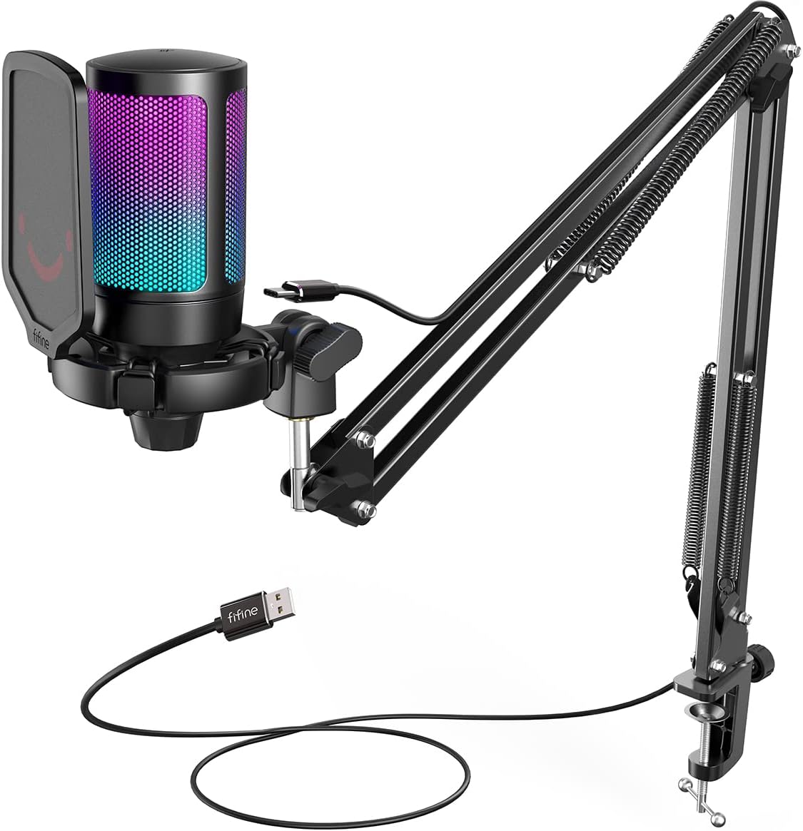 Microphone gaming USB FIFINE avec bras articulé