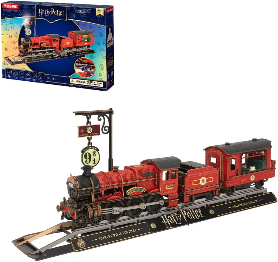 Puzzle 3D bois Train Poudlard Express (lumière/son)