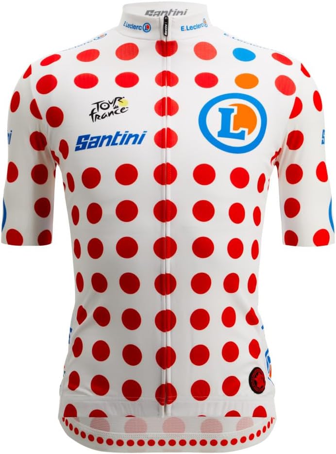 Maillot cyclisme Santini à pois (officiel TdF)