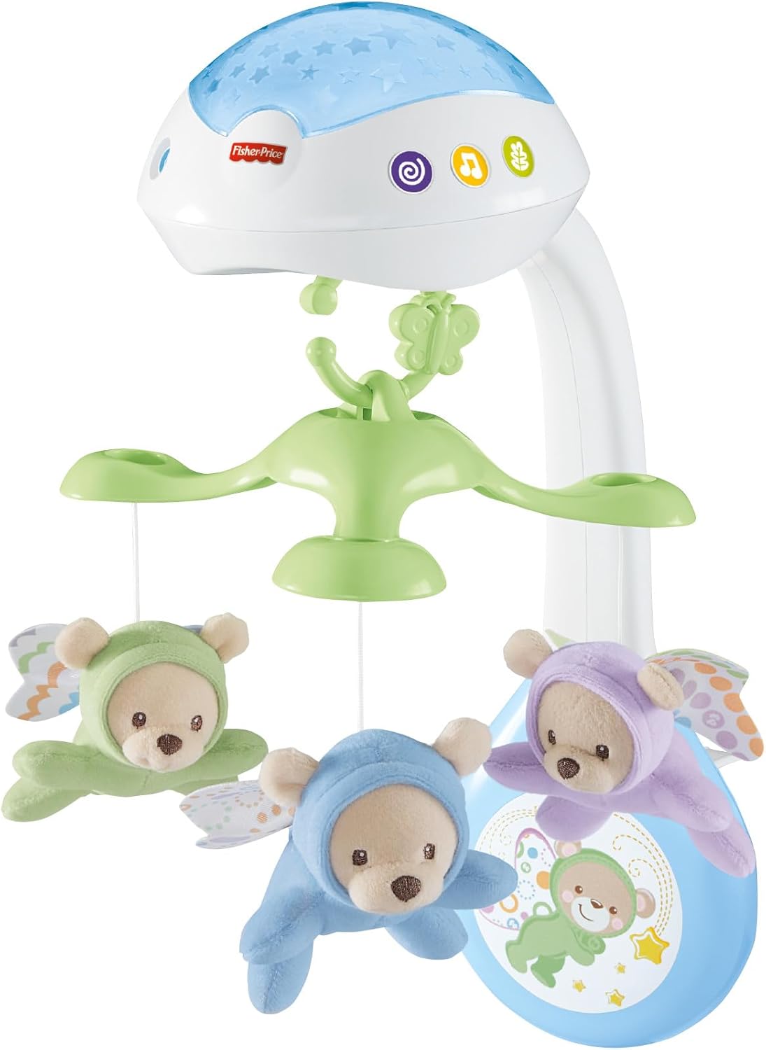 Mobile musical pour lit bébé avec projection Fisher-Price