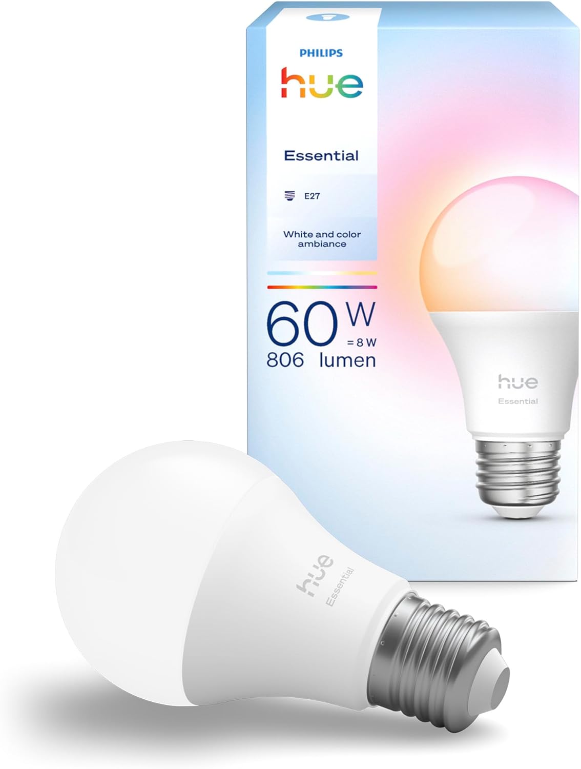 Philips Hue Essential, ampoule connectée A60 (couleur)