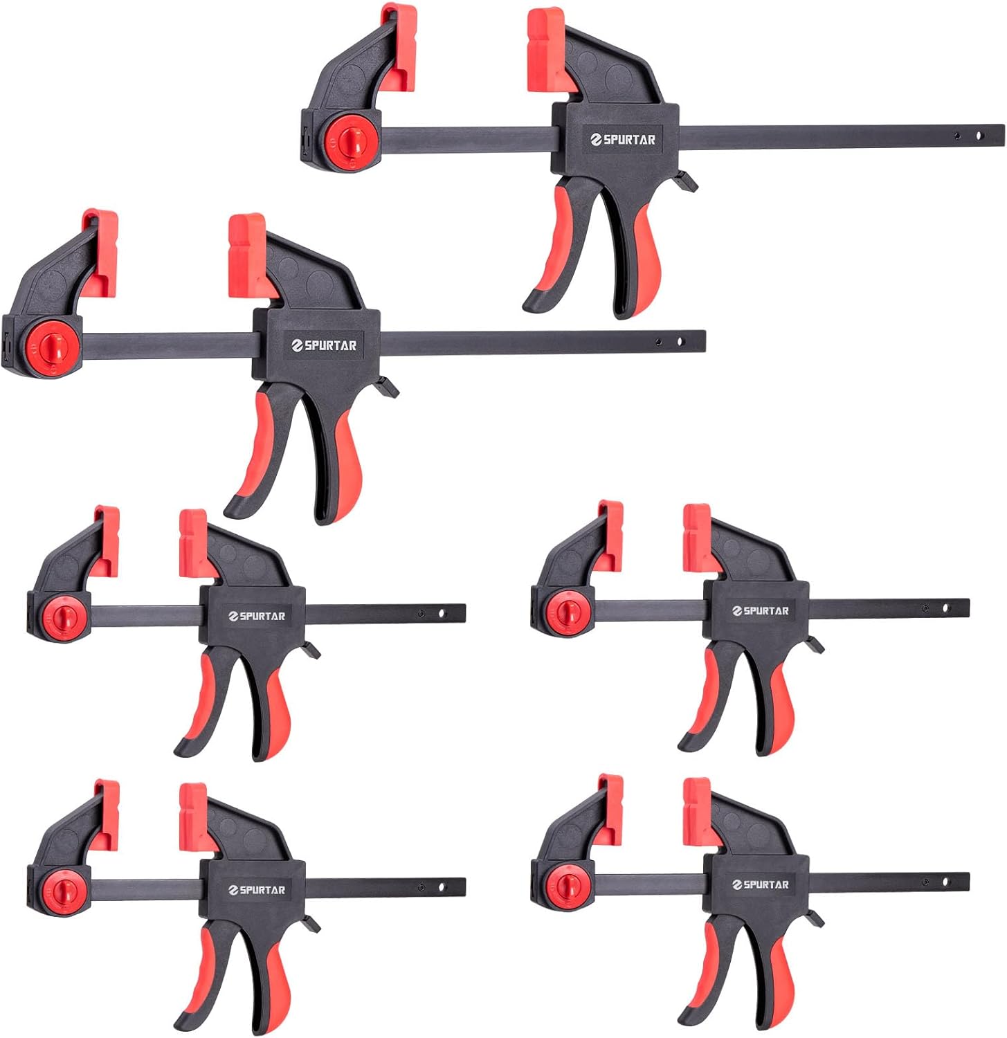 Lot de 6 serre-joints à serrage rapide 150 et 300 mm