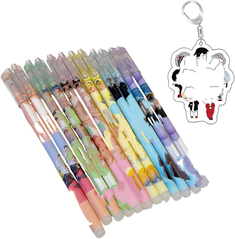 12 stylos effaçables BTS (6 designs)