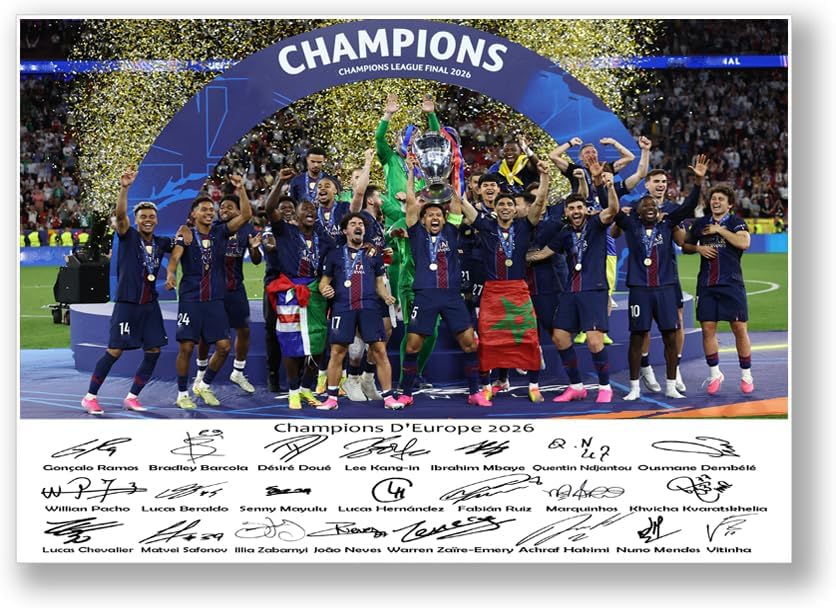 Poster PSG Champions d'Europe