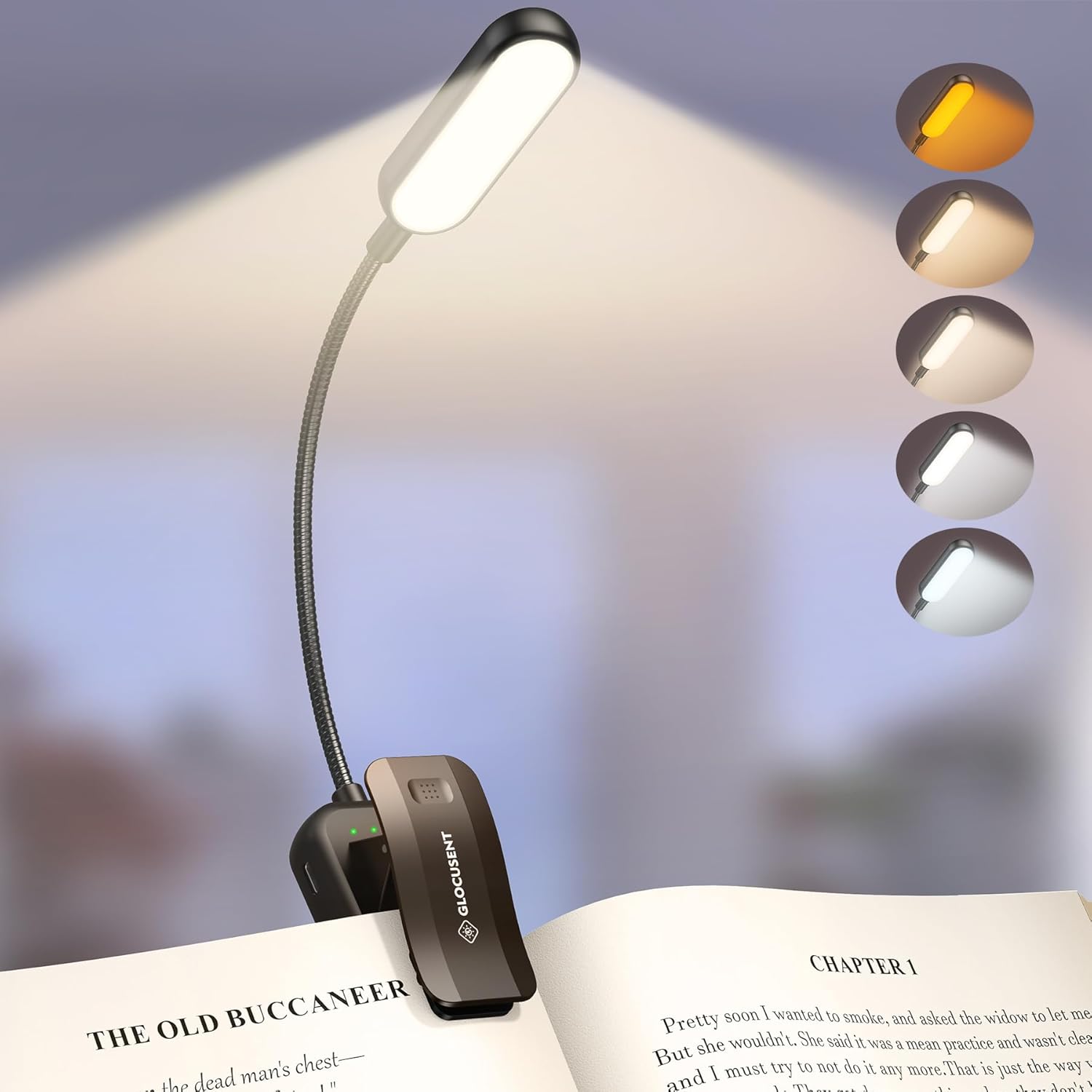 Glocusent, lampe de lecture 20 LED rechargeable