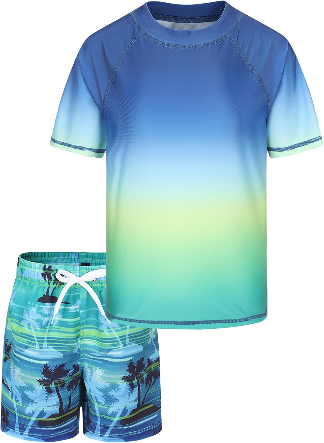 Maillot de bain garçon anti-UV 2 pièces manches courtes