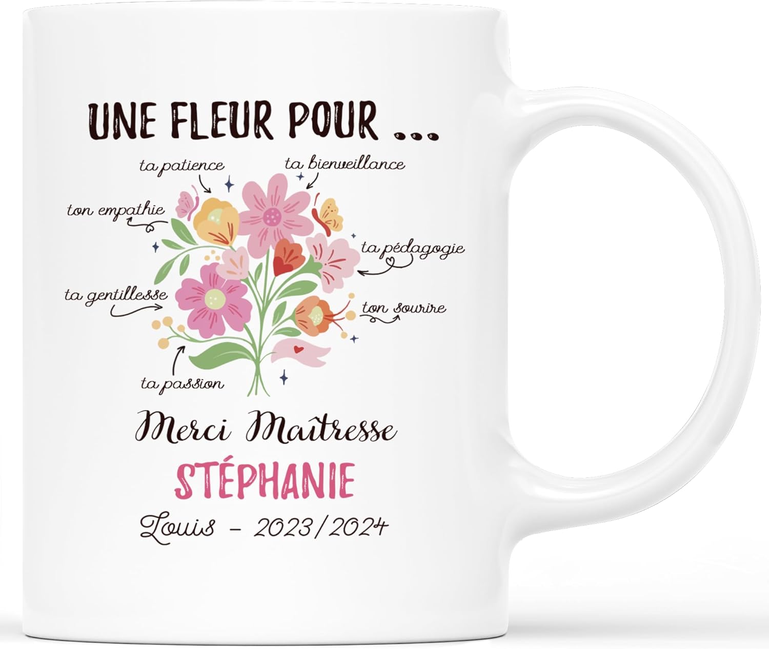 Mug personnalisé « Merci Maîtresse » (design 3)