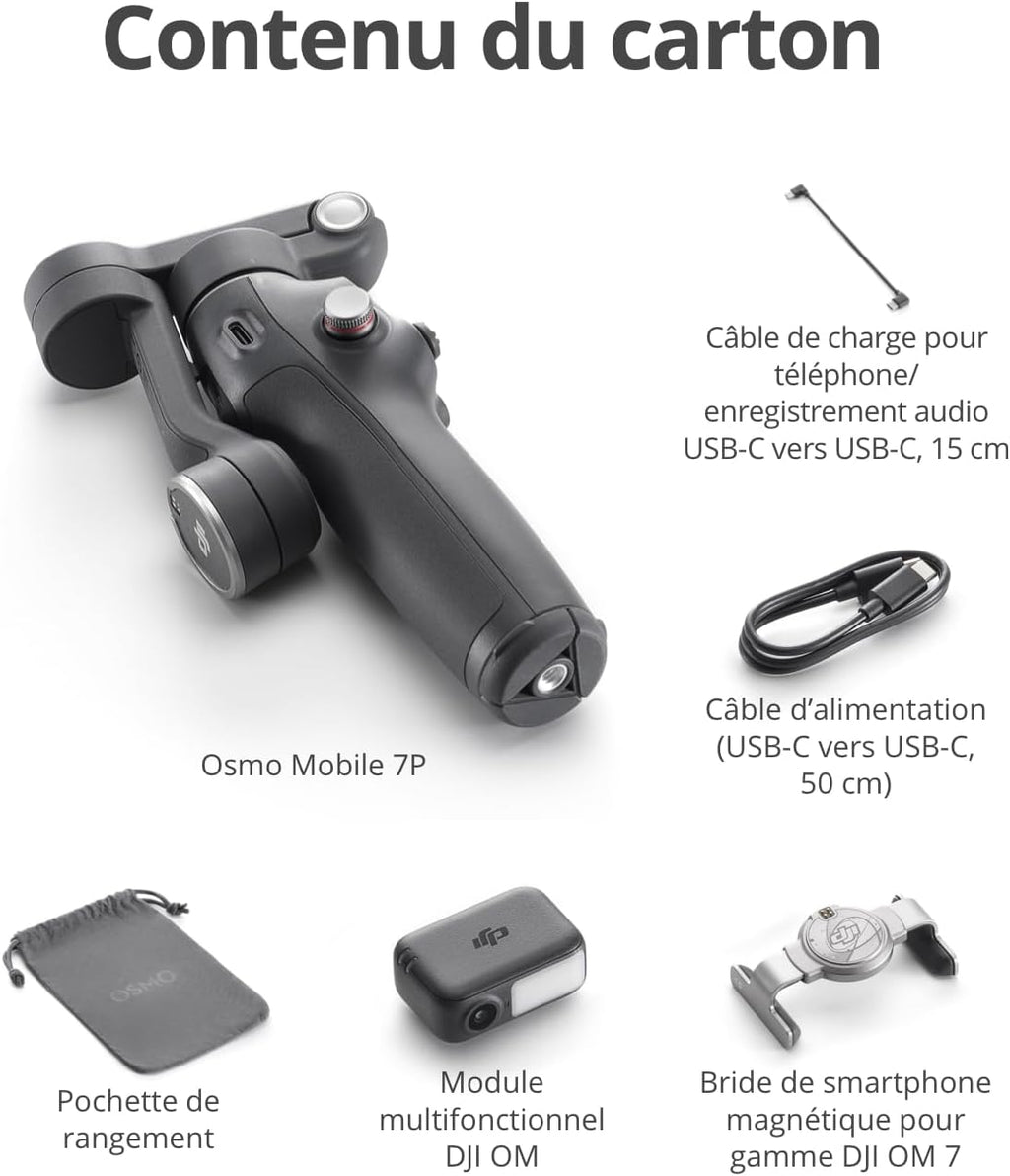 DJI Osmo Mobile 7P - Le stabilisateur smartphone ultime pour créer des vidéos pro