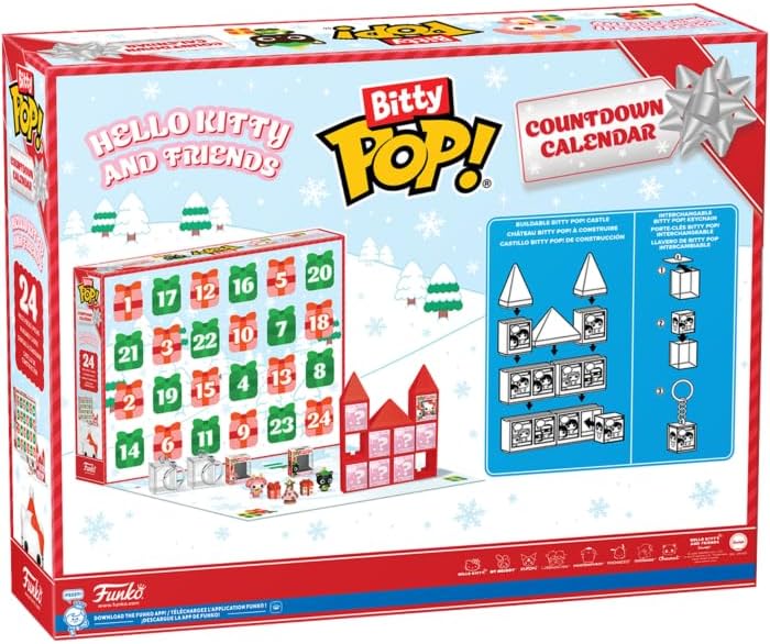Dos de la boîte du calendrier Funko Bitty Pop! Hello Kitty