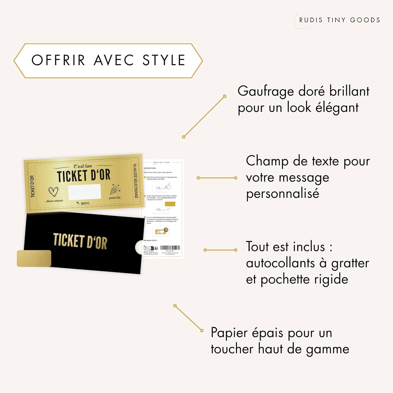 Golden Ticket à gratter personnalisé : la carte-cadeau qui crée l’effet waouh