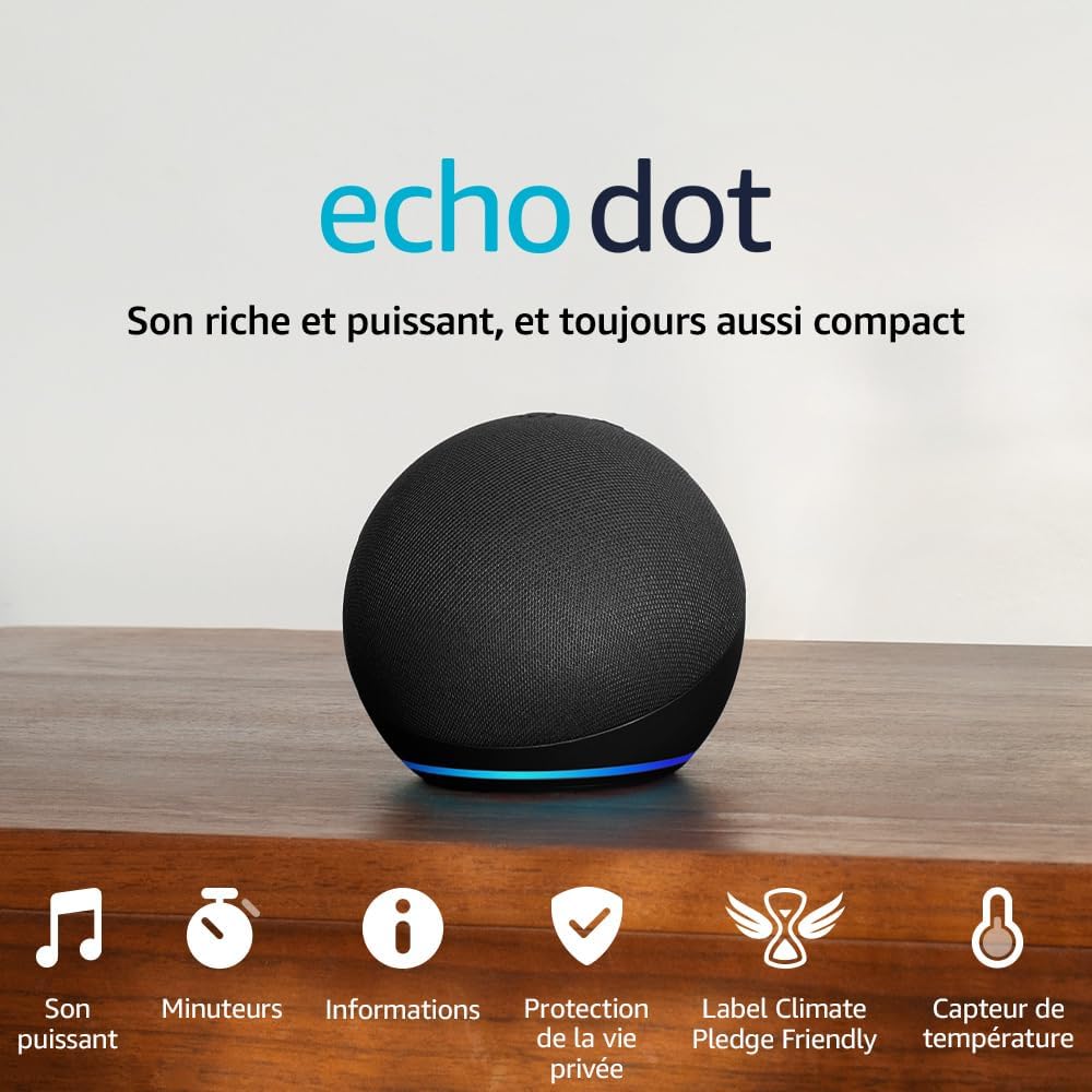 Enceinte connectée Echo Dot (5e génération) – Le petit assistant qui change tout