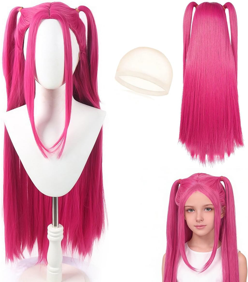 Perruque Mira rose longue — cosplay (enfant & adulte)