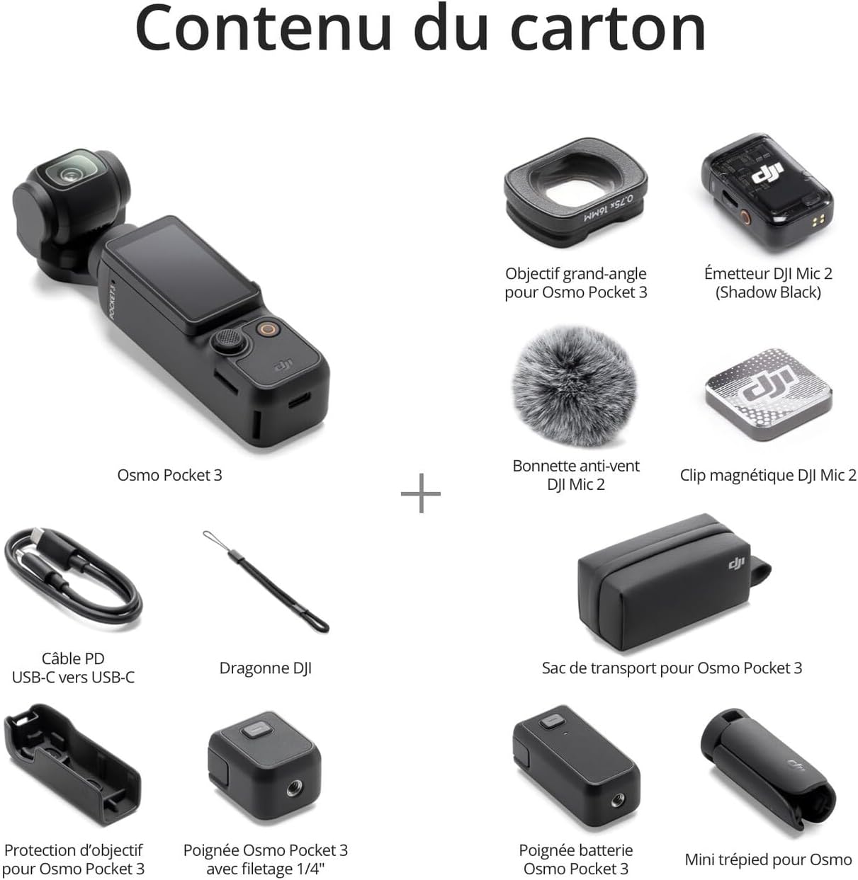 Caméra de vlog DJI Osmo Pocket 3 – Bundle Créateur