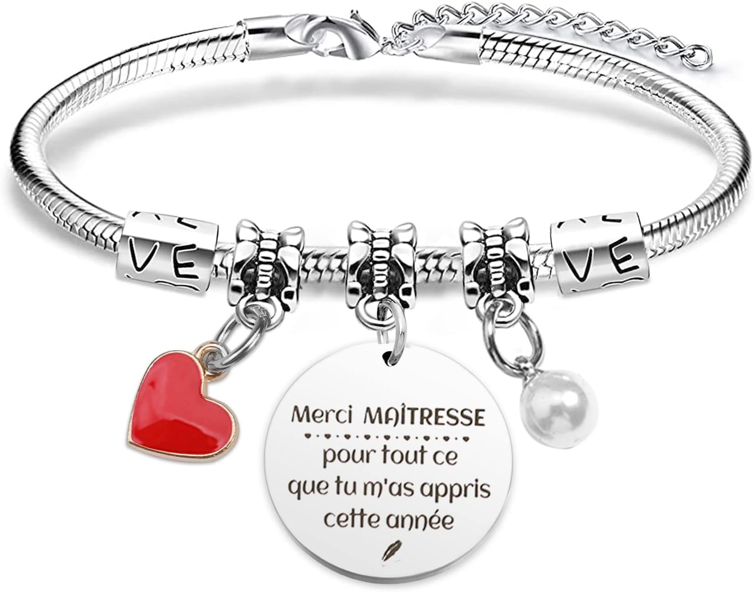 Bracelet « Merci Maîtresse » perlé