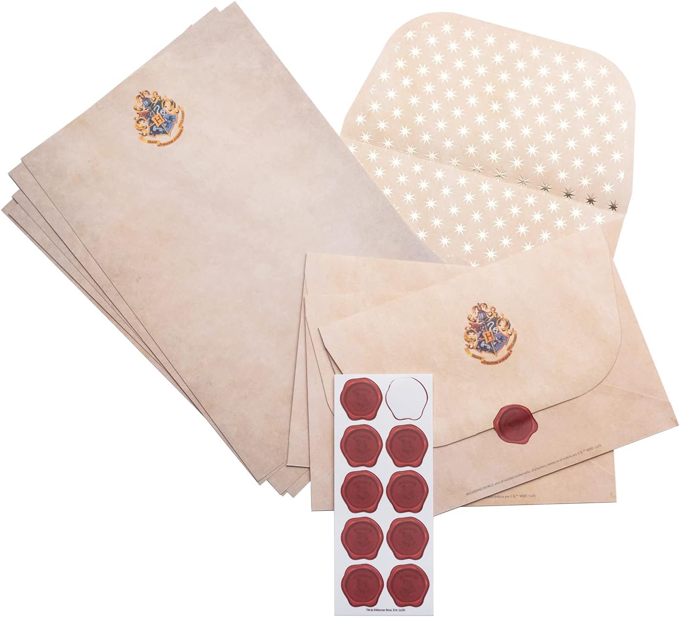 Lettre d'admission à Poudlard + enveloppes