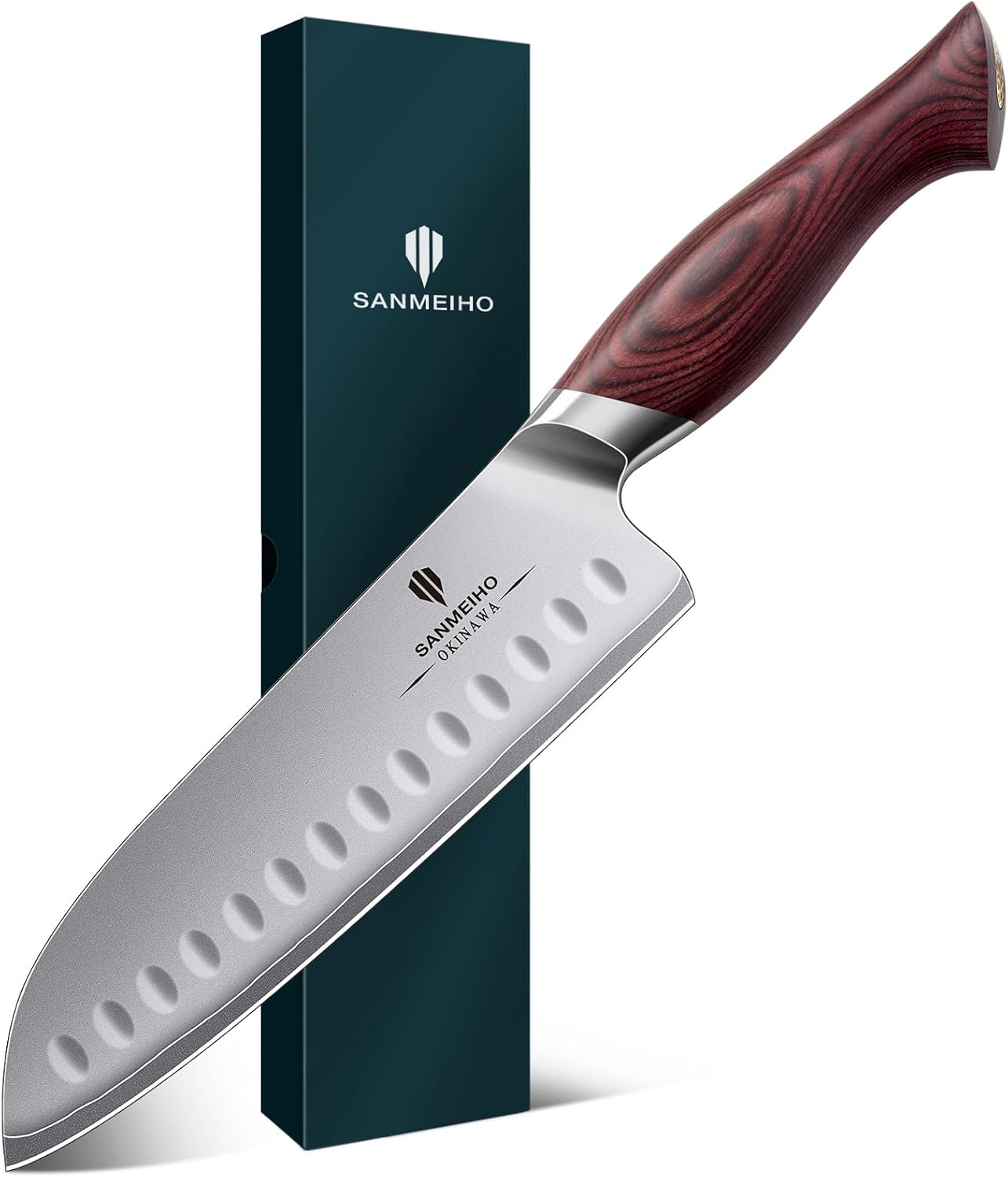 Couteau de chef santoku japonais 18 cm acier inox