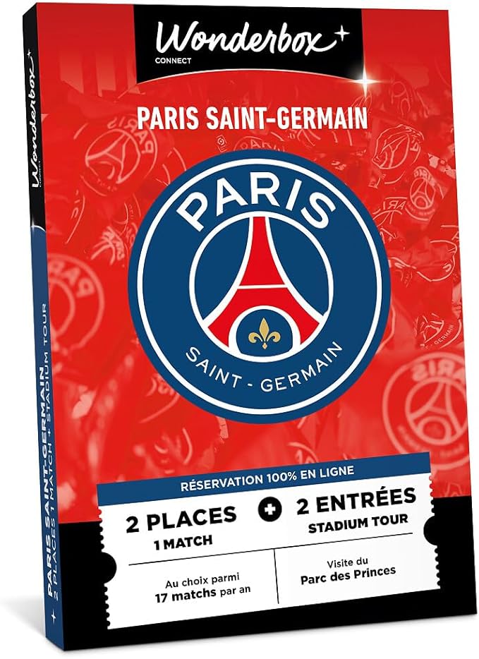 Coffret cadeau PSG Expérience – 2 places pour un match + Stadium Tour du Paris Saint-Germain Wonderbox