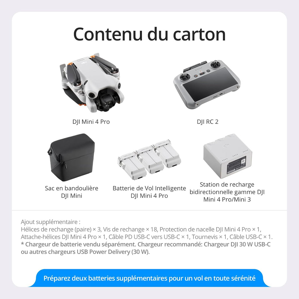 DJI Mini 4 Pro Fly More Combo (RC 2) : le mini-drone 4K ultra-complet