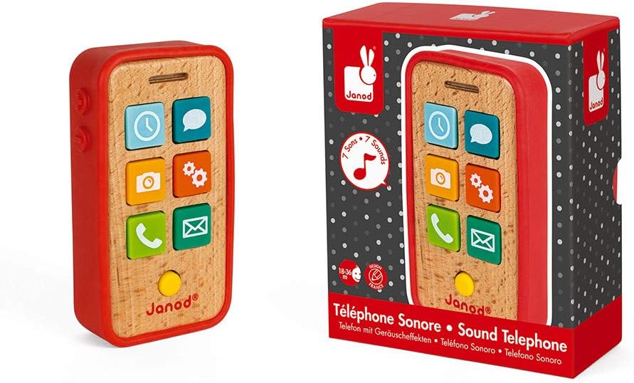 Téléphone enfant sonore en bois - Janod