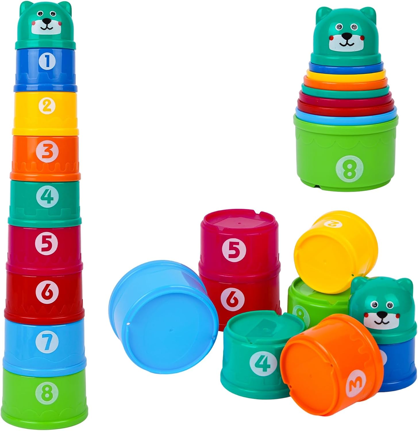 Lot de 9 tasses à empiler bébé - HAGOT