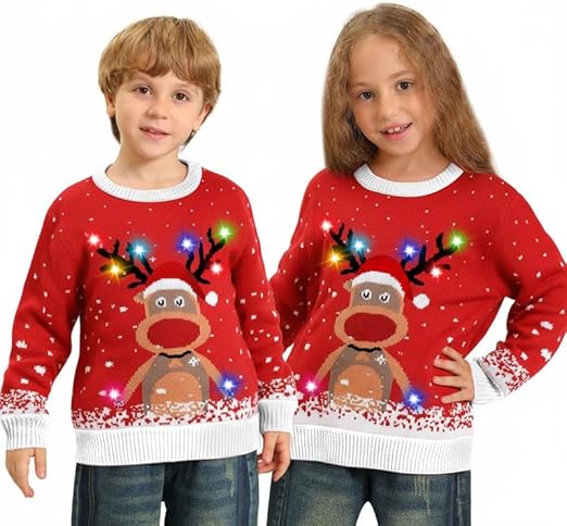 Pull de noël enfant lumineux