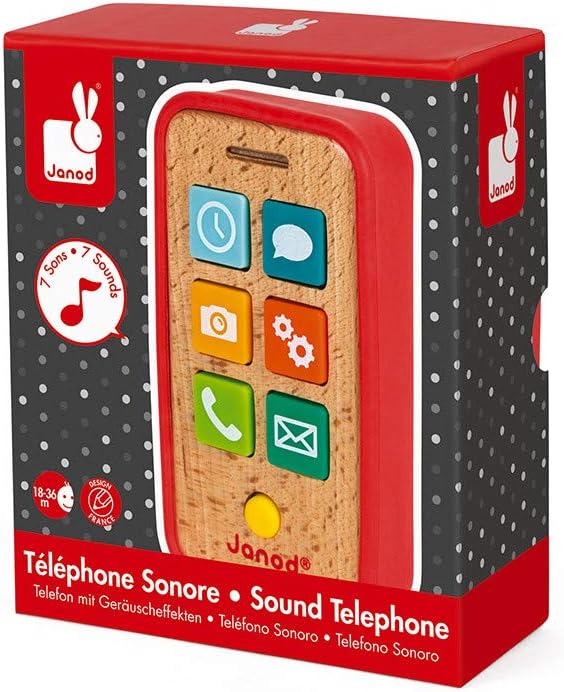 Téléphone enfant sonore en bois - Janod