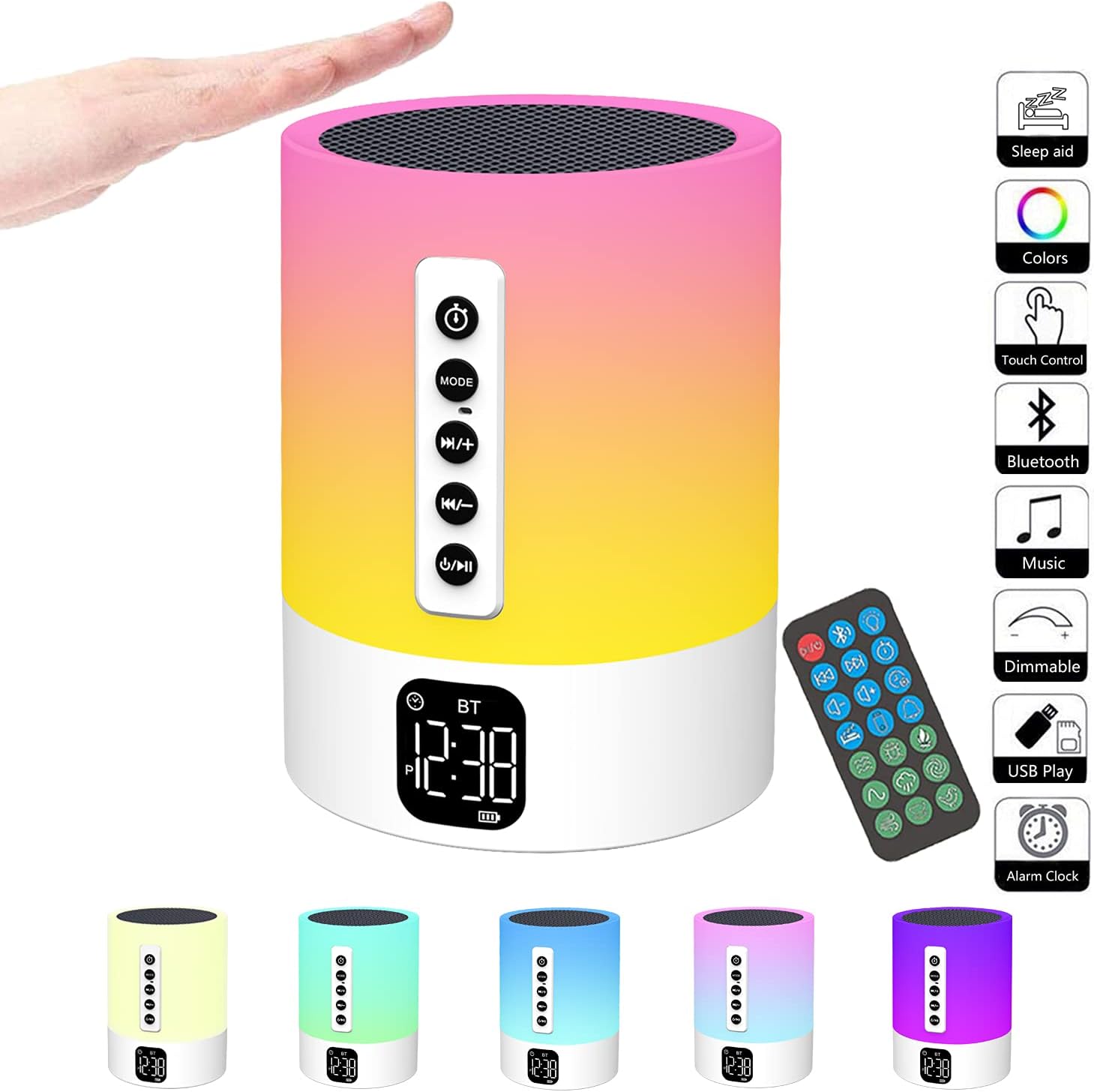 Enceinte Bluetooth réveil veilleuse