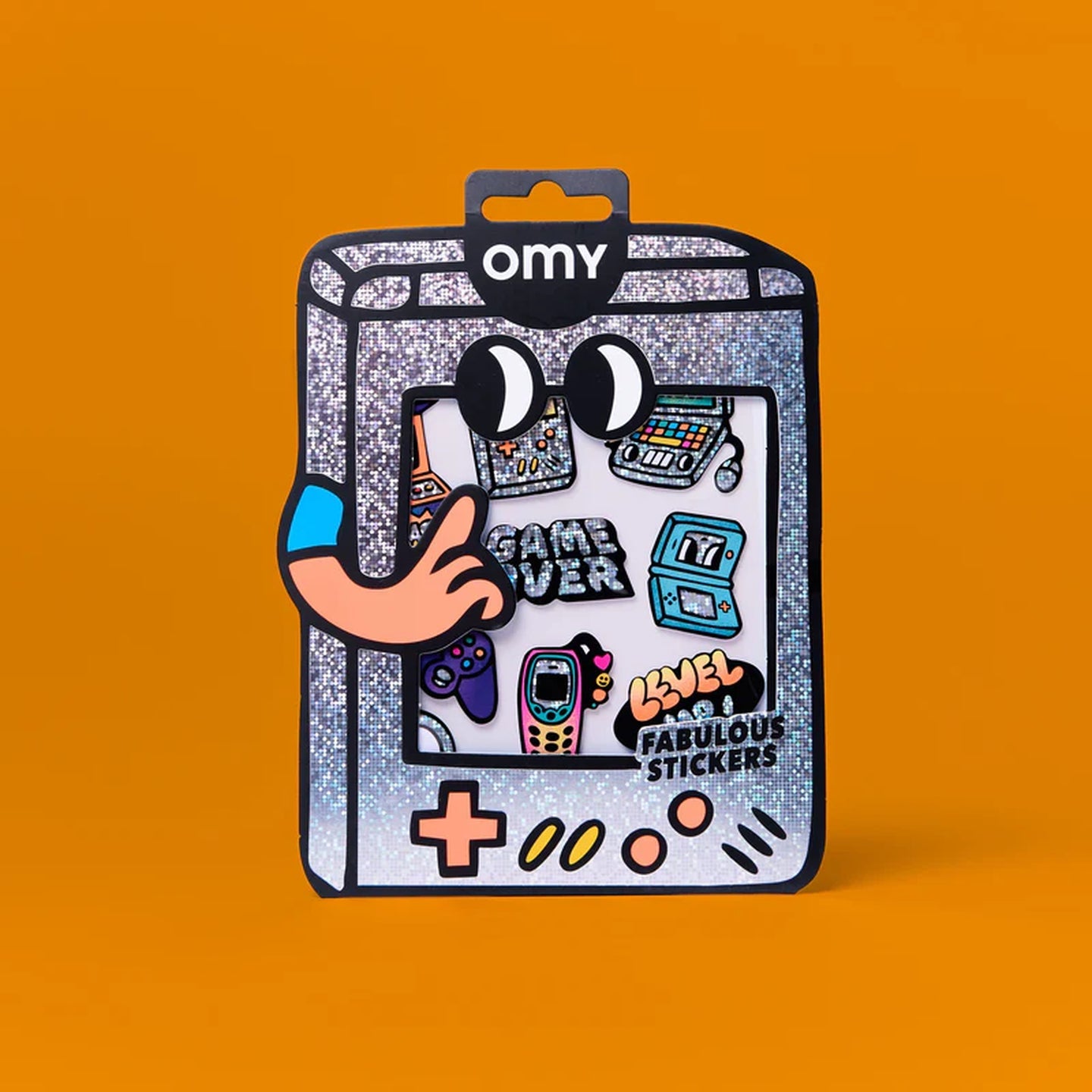 Planche de stickers jeux vidéo fluo OMY à coller partout