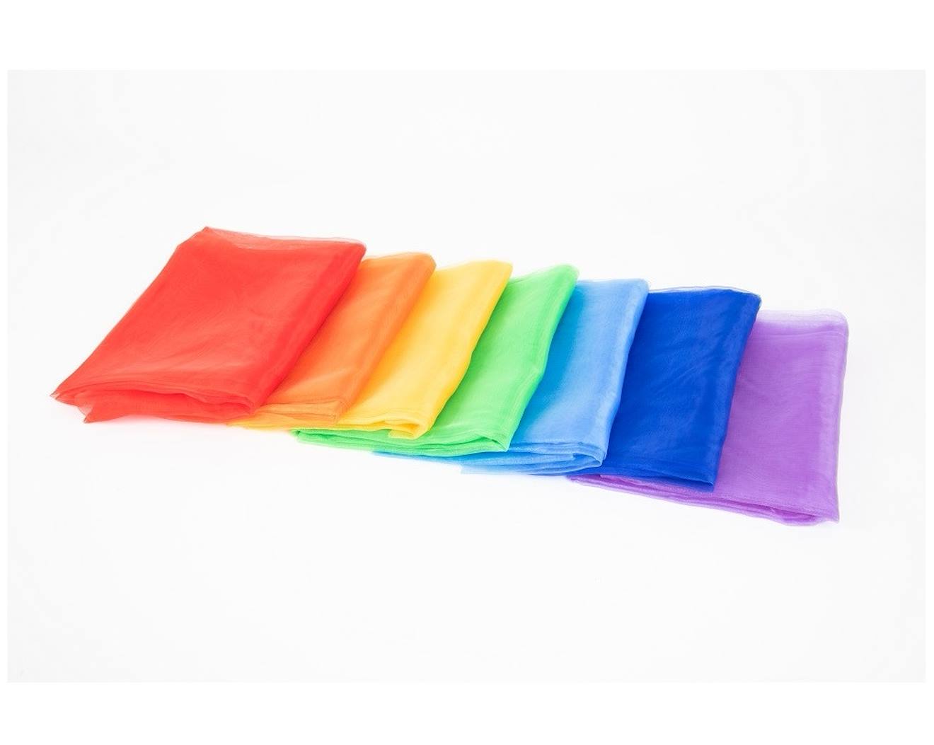 7 tissus organza arc-en-ciel rouge