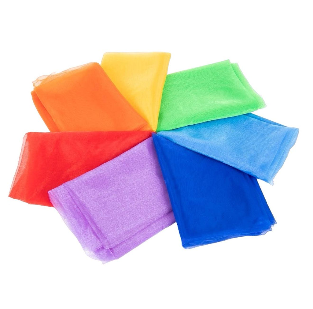 7 tissus organza arc-en-ciel rouge