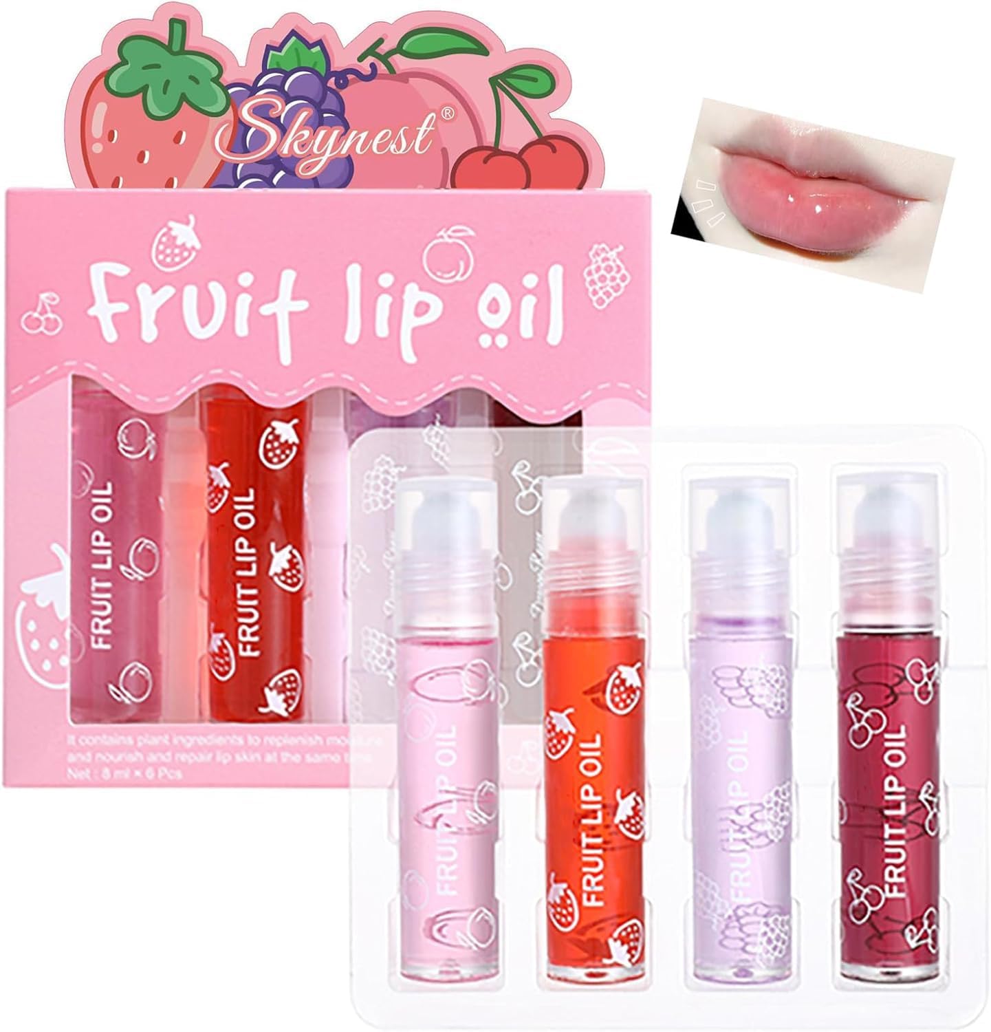 Girls Roll-On Lip Gloss, set de 4