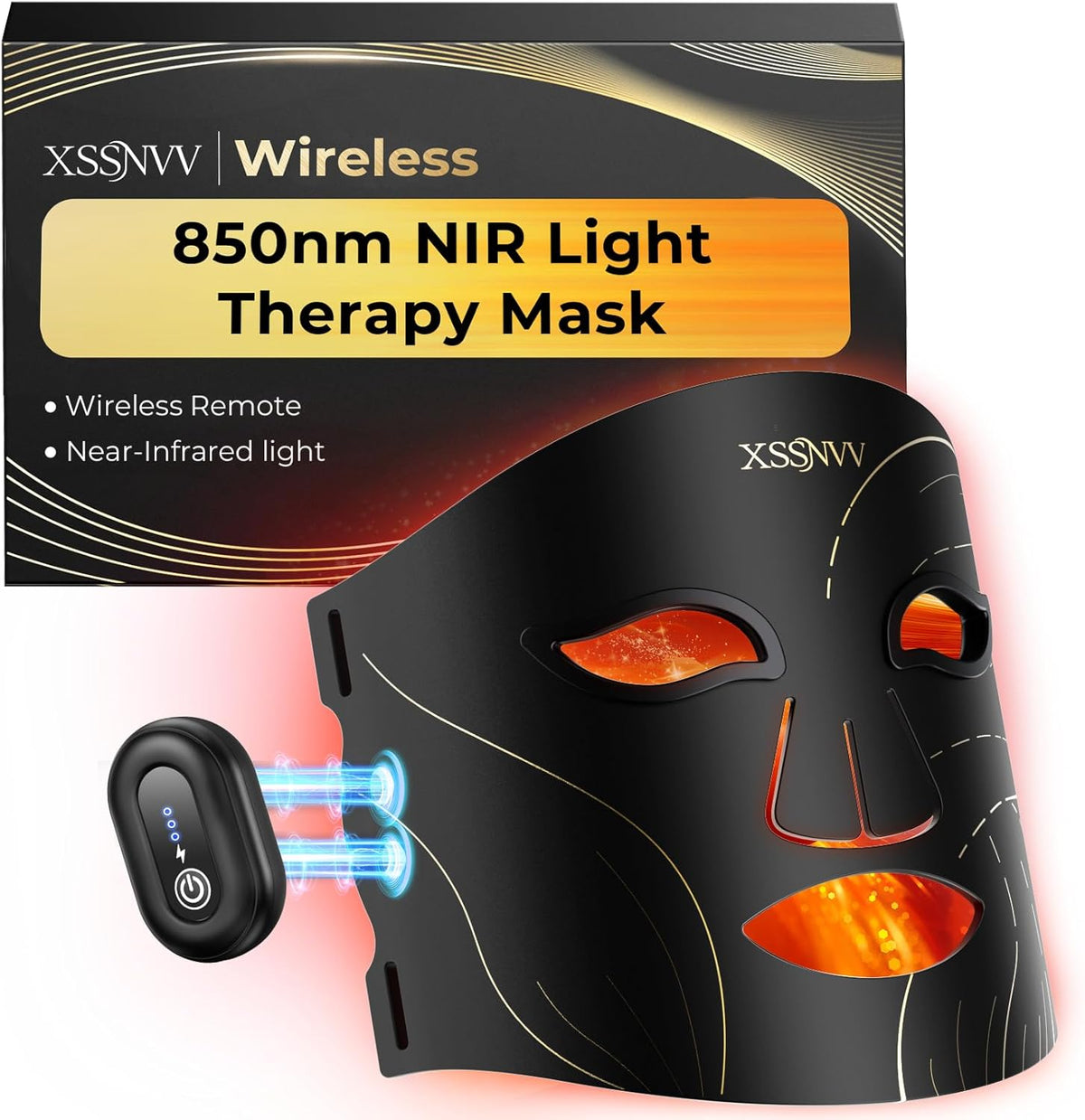 Masque LED visage sans fil (4 modes de luminothérapie)
