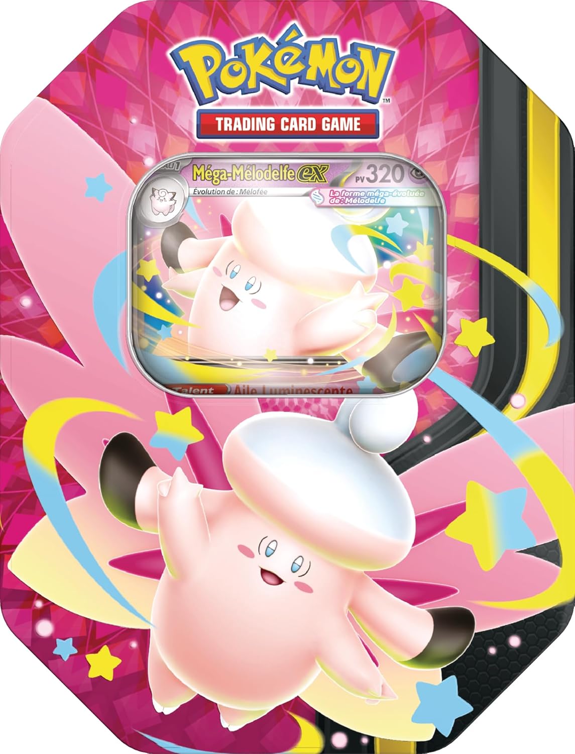 Coffret Pokémon Méga Clair de Lune – Méga-Mélodelfe-ex (4 boosters)