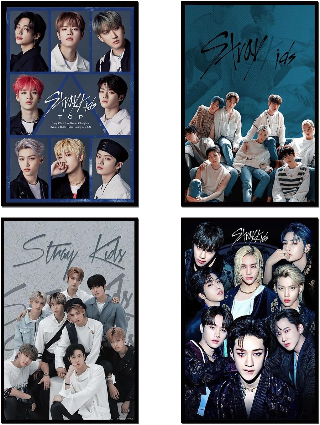 Set de 4 toiles Stray Kids (déco murale)