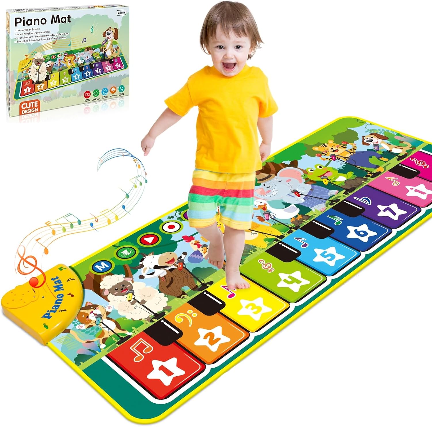 Tapis piano bébé, 10 sons - Gralal