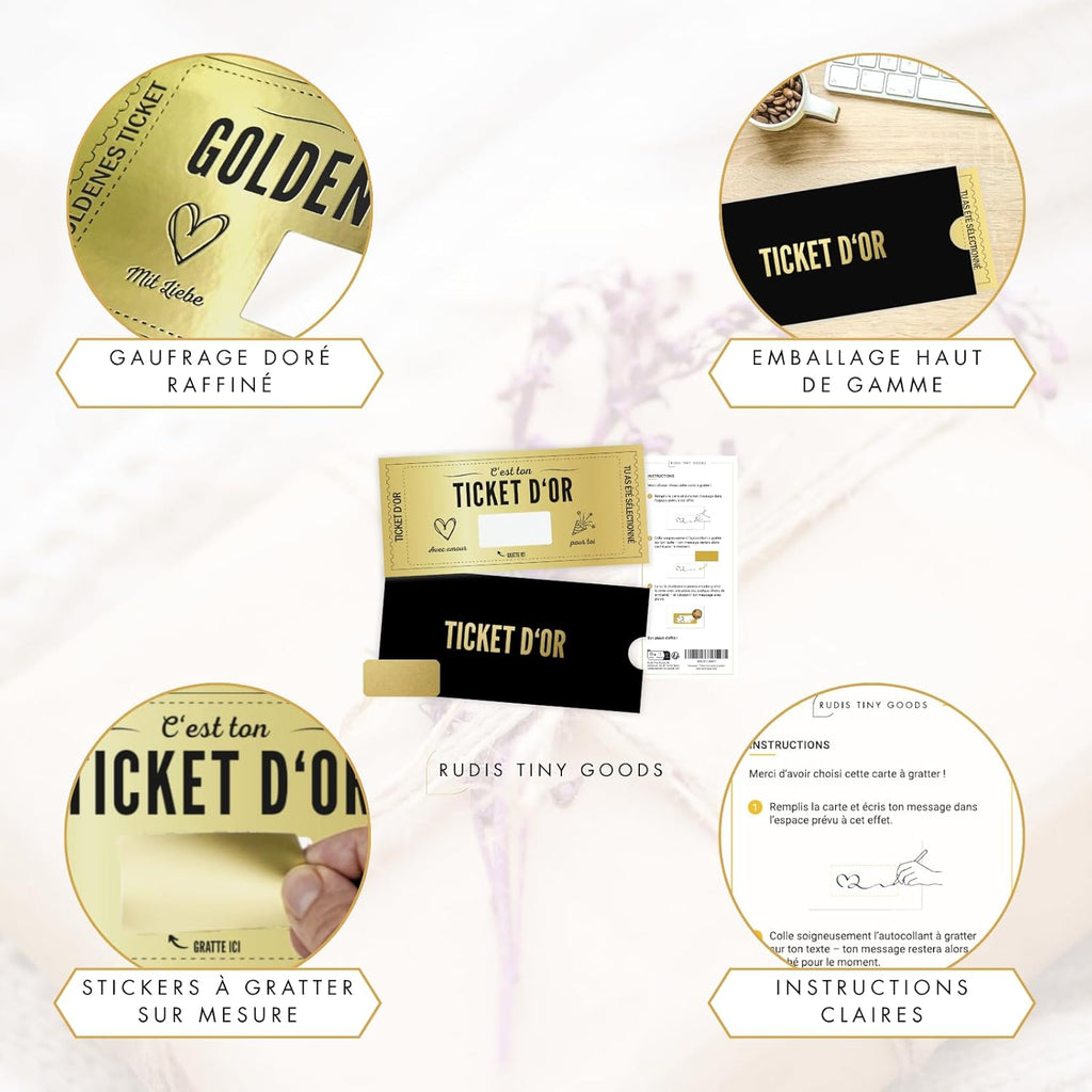 Golden Ticket à gratter personnalisé : la carte-cadeau qui crée l’effet waouh