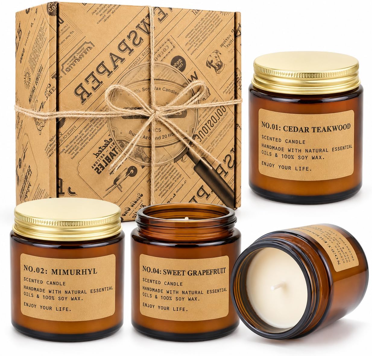 Coffret de 4 bougies parfumées en cire de soja