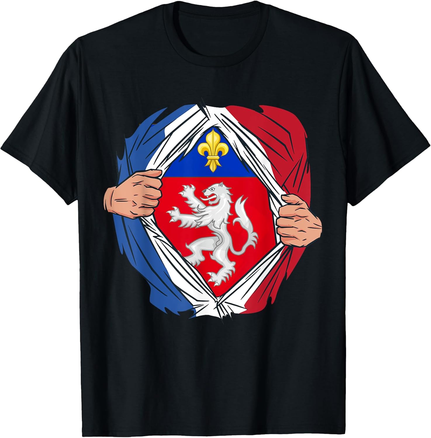 T-shirt Super-héros Lyonnais (humour OL)