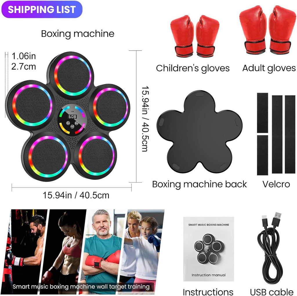 Machine De Boxe,Murale à 8 Modes | avec Musique et Éclairage RGB pour Entraînement de Boxe - pour Femmes Adultes Fitness à Domicile Bureau Salle de Sport Travail Sportif Machine De Boxe,Murale à 8 Modes | avec Musique et Éclairage RGB pour Entraînement de Boxe - pour Femmes Adultes Fitness à Domicile Bureau Salle de Sport Travail Sportif
