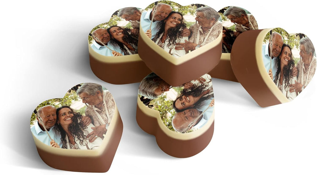 Chocolats personnalisés avec photo dans une boîte cadeau
