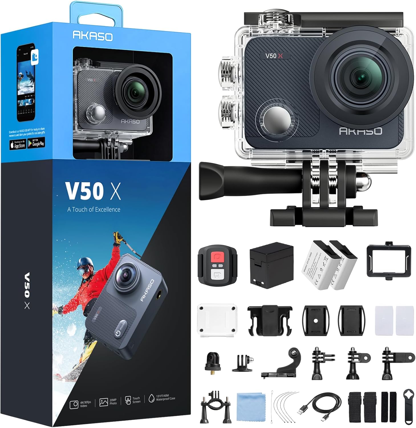 Caméra sport AKASO 4K étanche WiFi (action cam)