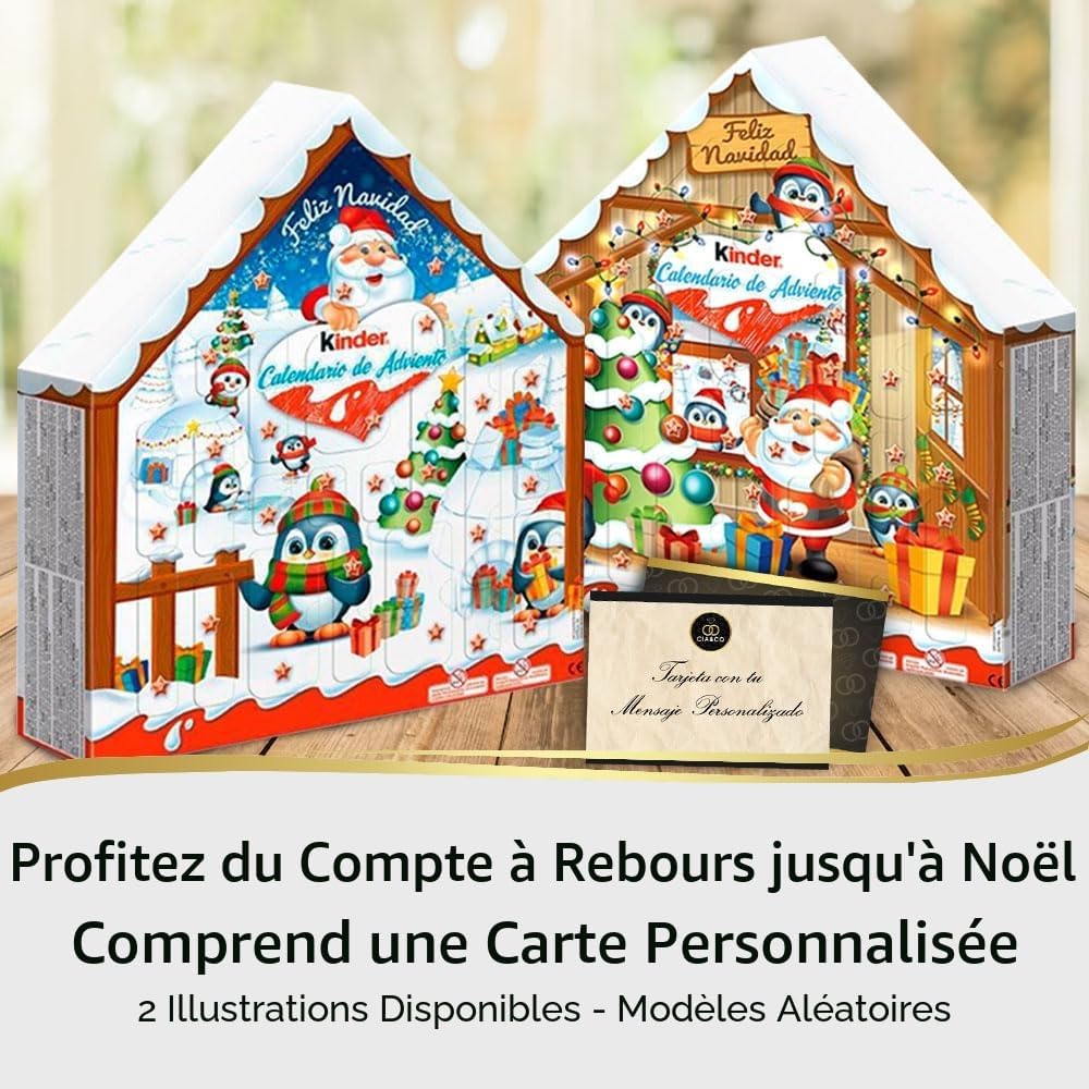 Calendrier Kinder Maison ouvert en forme de maison de Noël