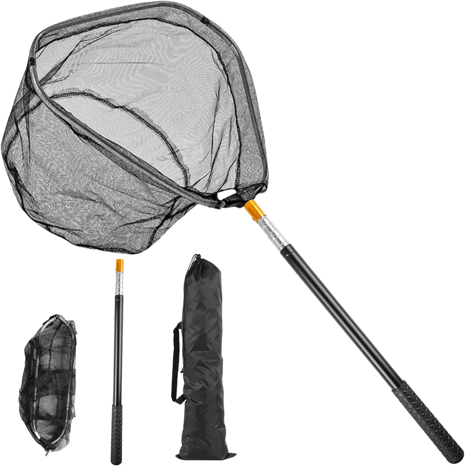 Épuisette de pêche télescopique pliable 130 cm