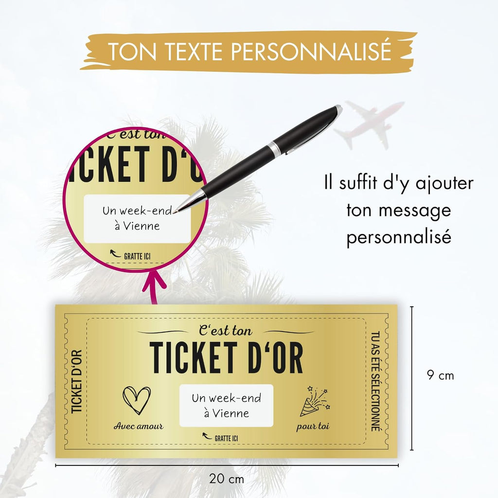 Golden Ticket à gratter personnalisé : la carte-cadeau qui crée l’effet waouh