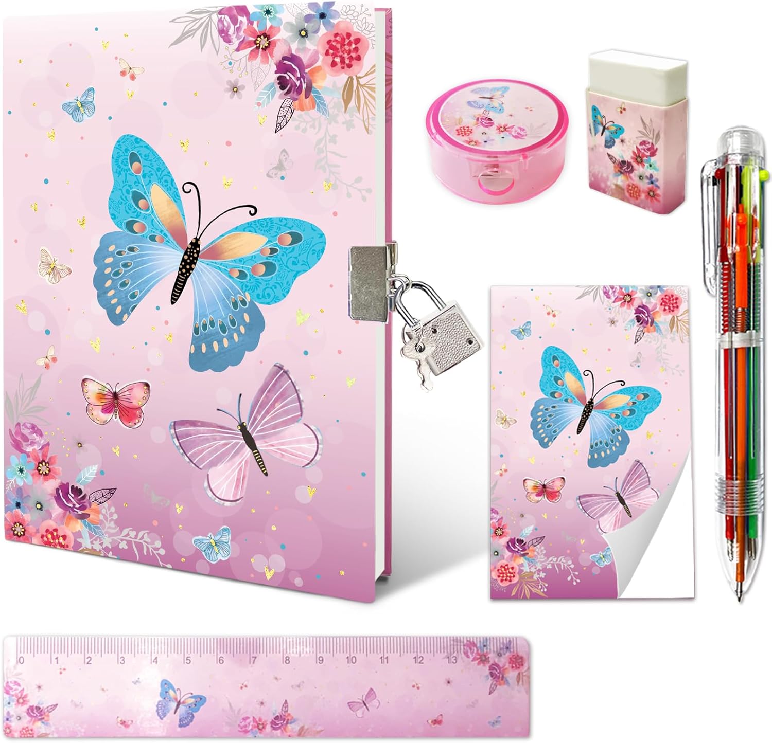 Journal intime fille avec ensemble papeterie
