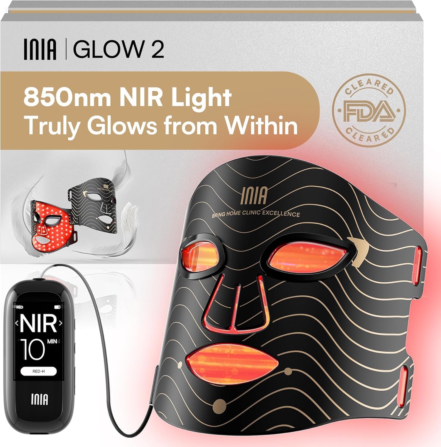 INIA, masque LED visage à lumière rouge